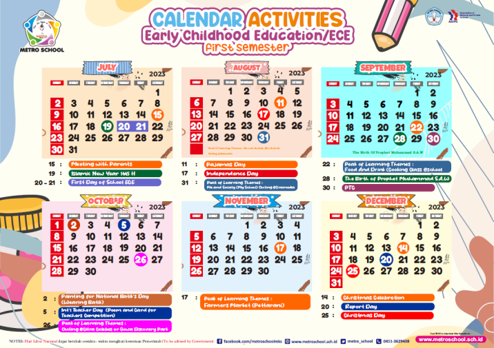 Calendar Activities PAUD