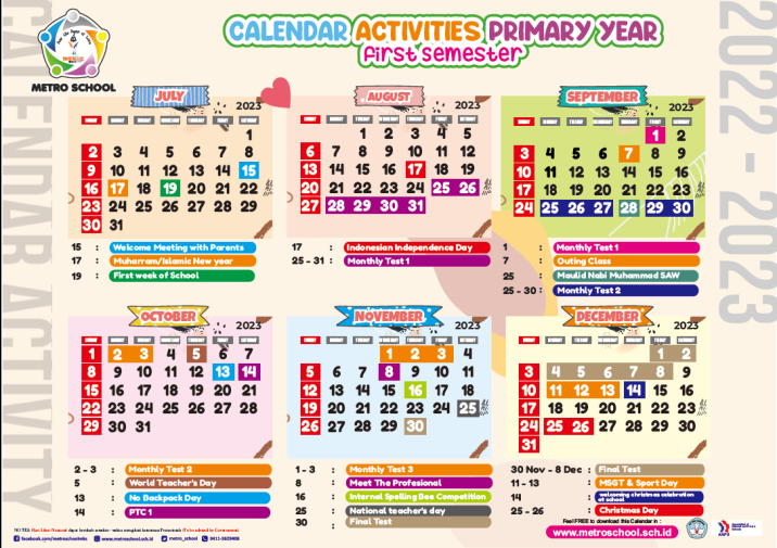 Calendar Activities PRIMARY