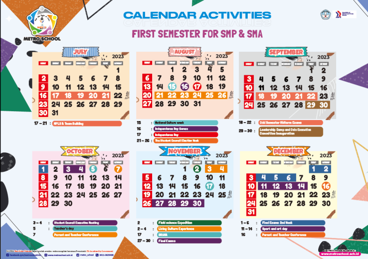 Calendar Activities SMP-SMA