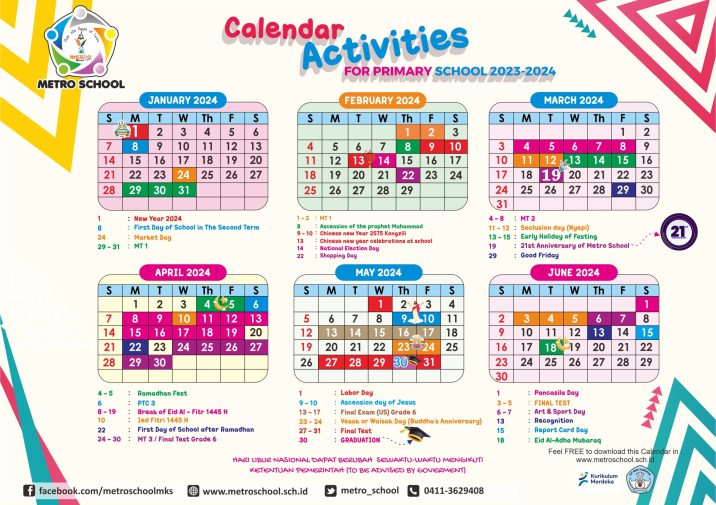 Kalender SD - Januari-Juni 2024