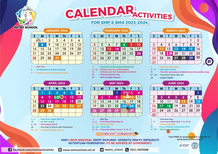 Kalender SMP/SMA - Januari-Juni 2024